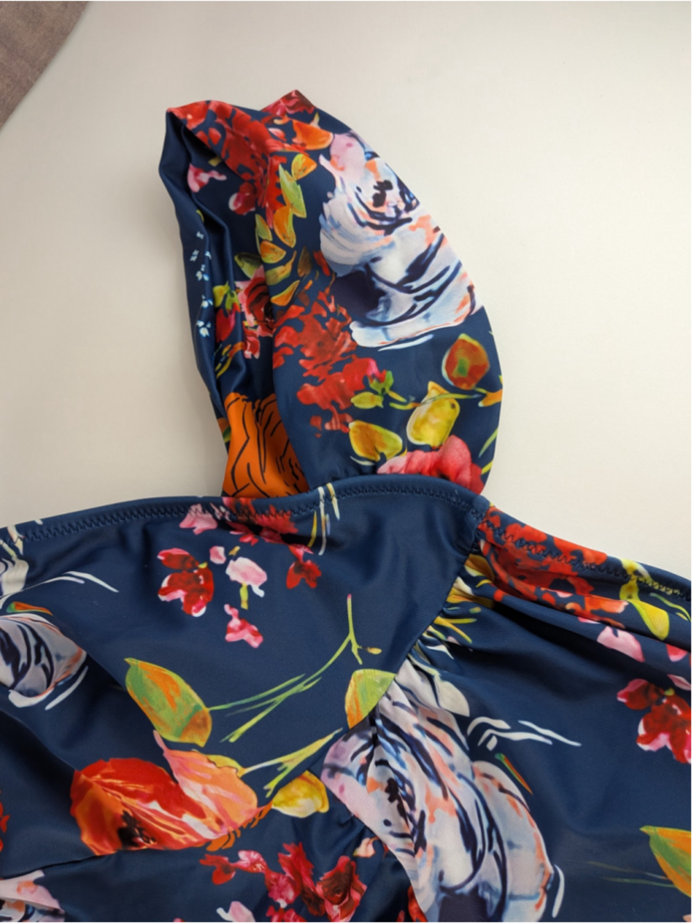 Cupshe Navy Floral One Piece Swimsuit L - Picture 3 of 9